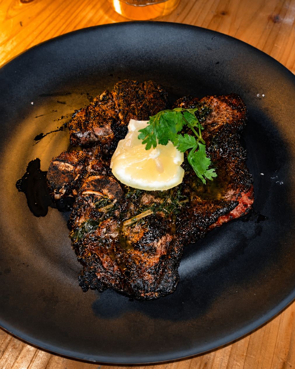 Signature meatball entrée plated at Brick Bistro